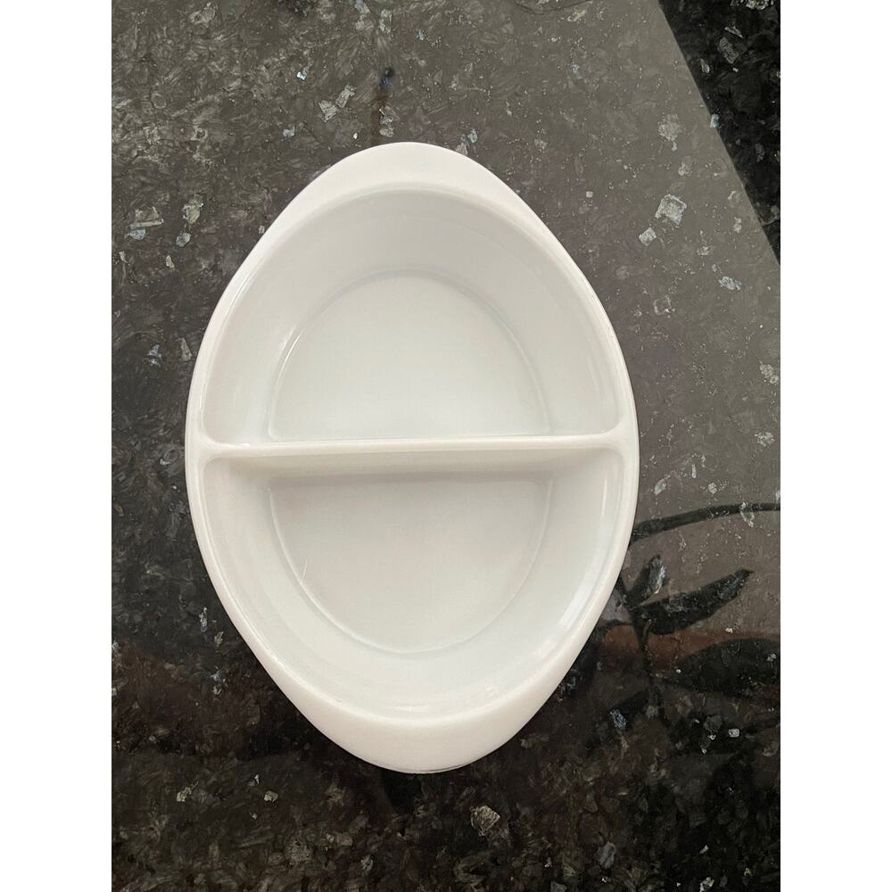 White Glasbake Divided Casserole